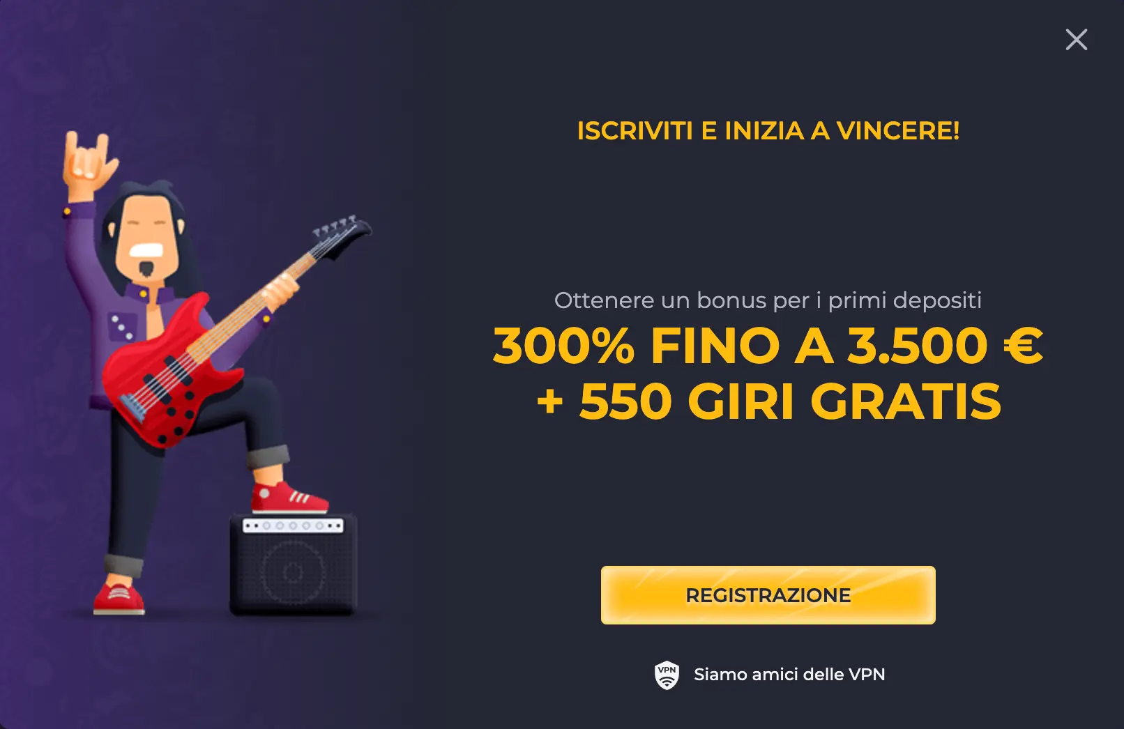 Bonus benvenuto Rolling Slots: pacchetto sul primo deposito e giri gratis su slot Vegas